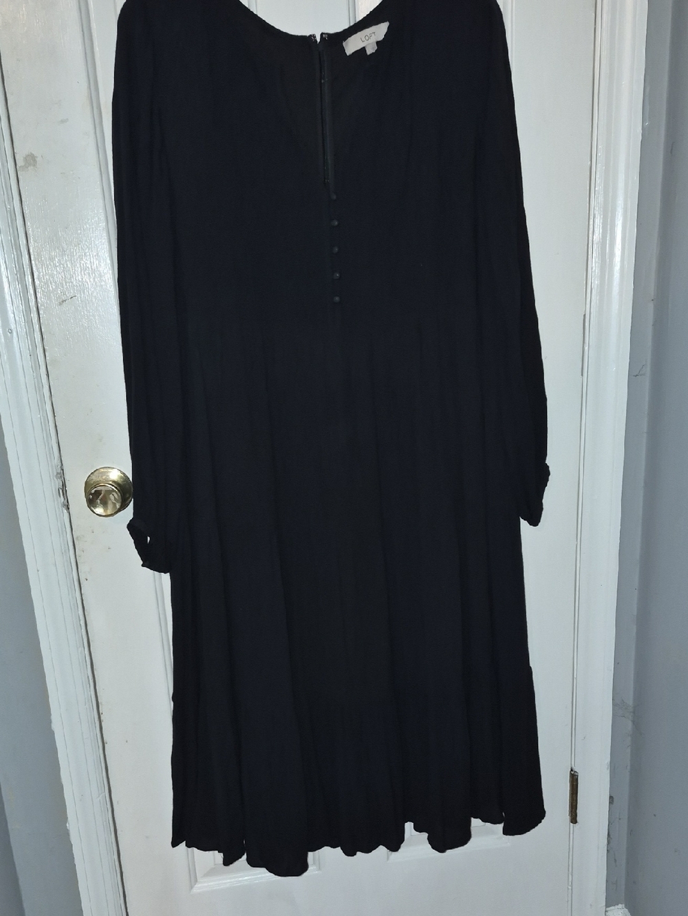 Loft Long sleeve Tiered Midi Dress Oversized Fit Size Large